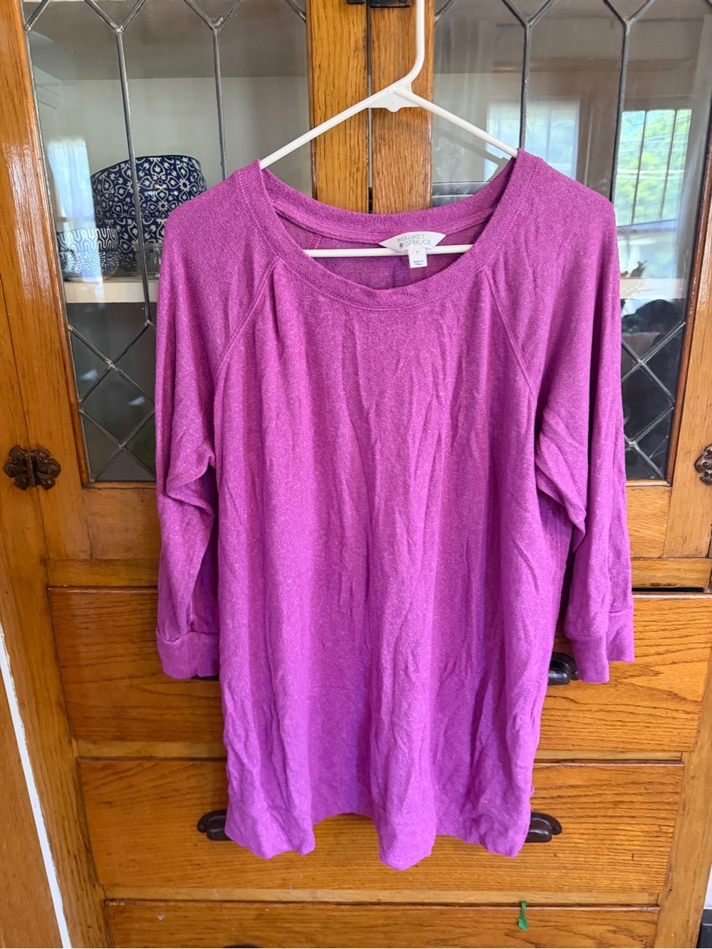 Market & Spruce Relaxed Scoop Neck Top in Purple